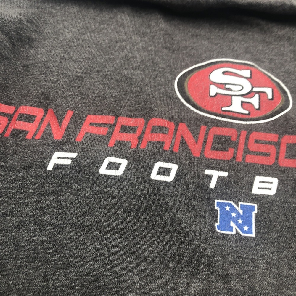 49ers Long Sleeve Shirt San Francisco Size Medium Gray NFC Majestic‎ Cotton Used - Picture 14 of 14